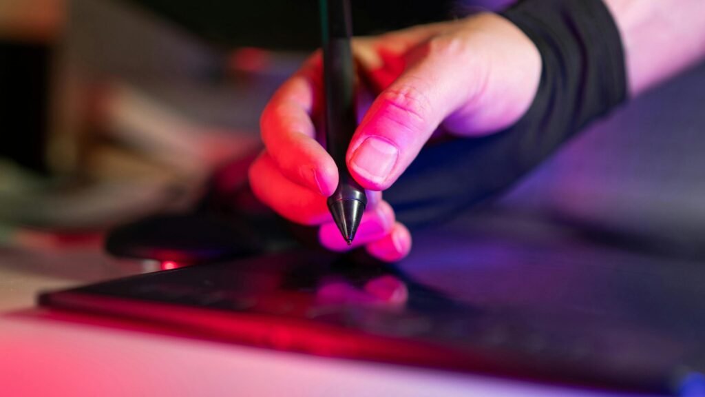 Creative Designer Using Graphic Tablet Stylus